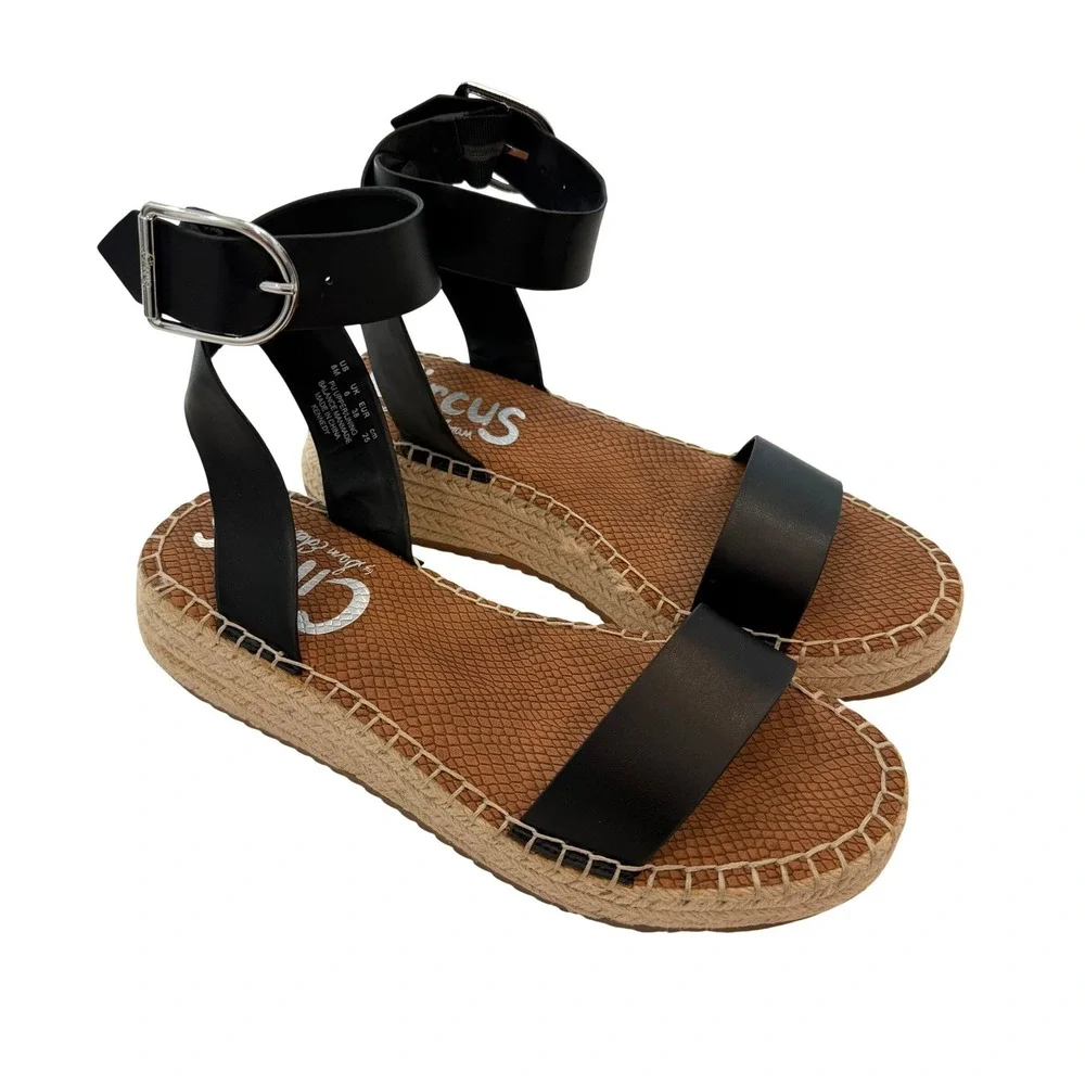 Circus by Sam Edelman Kennedy Espadrille Sandals Women 8M Black Boho Minimalist